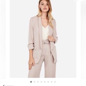 Express Ruched Sleeve Boyfriend Blazer